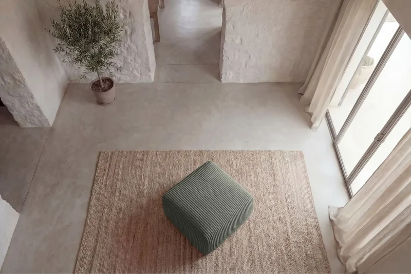ELIO POUF - Gros velours côtelé