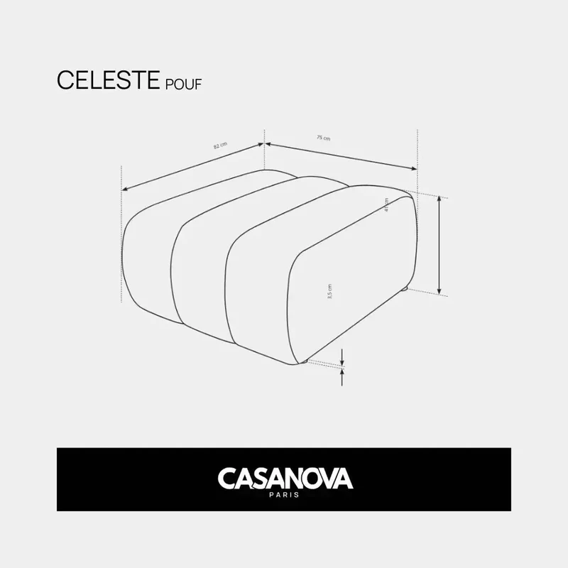 CELESTE POUF - Tissu bouclette