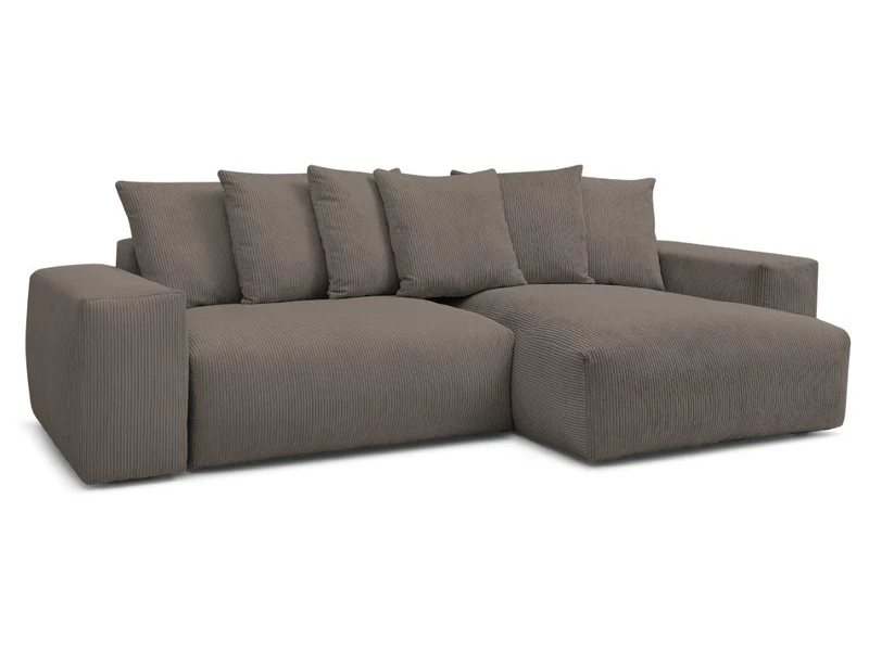 Canapé d'angle BOBOCHIC Voltaire convertible coffre taupe