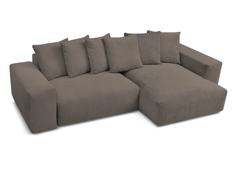Canapé d'angle BOBOCHIC Voltaire convertible coffre taupe