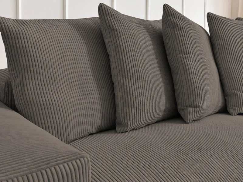 Canapé d'angle BOBOCHIC Voltaire convertible coffre taupe