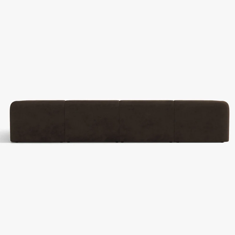 Canapé d'angle MICADONI Miley 4 places velours marron foncé