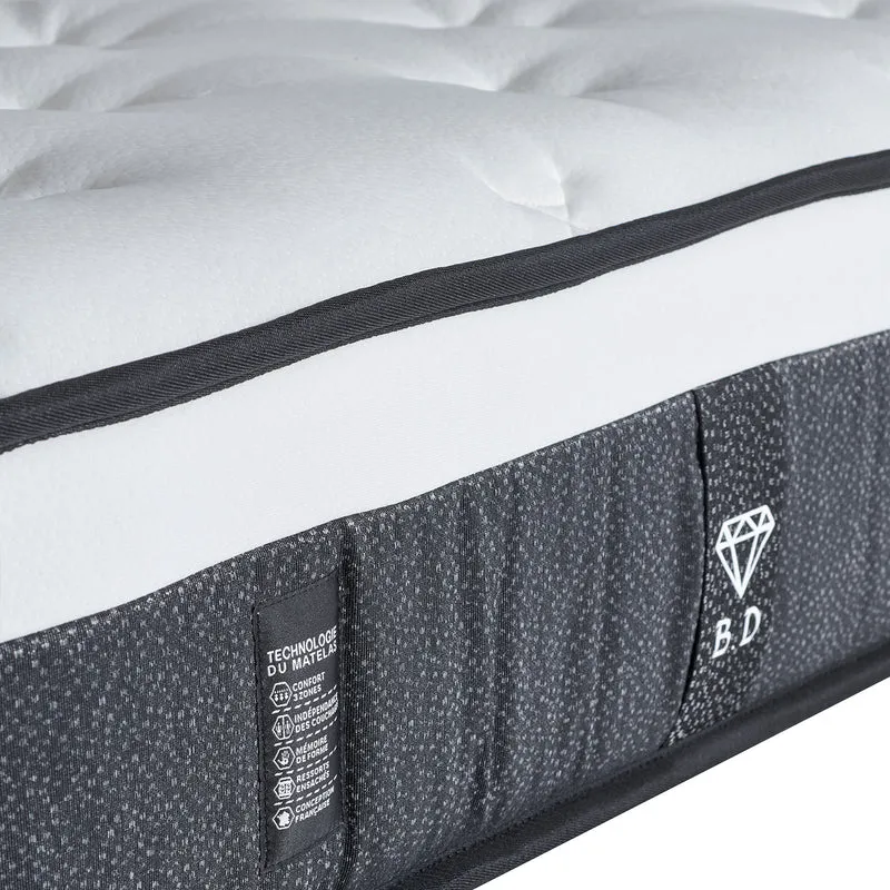 Matelas mémoire de forme et ressorts ensachés 3 zones - Collection Black Diamond
