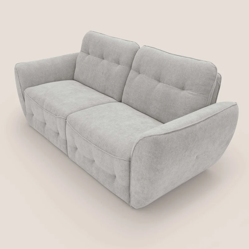 Cerbero canapé 3 places 208 cm en bouclette douce imperméable T07 gris