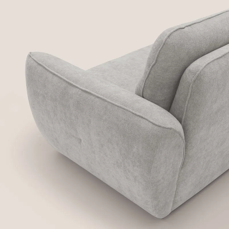 Cerbero canapé 3 places 208 cm en bouclette douce imperméable T07 gris
