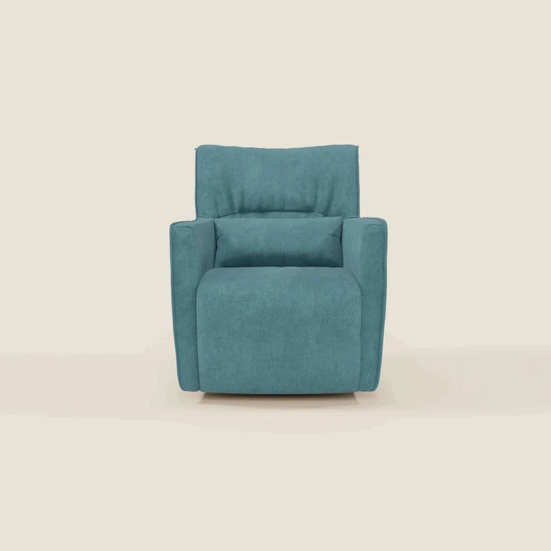 Tulla Fauteuil pivotant en tissu imperméable T02 bleu ciel