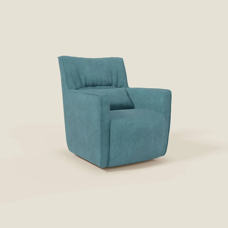 Tulla Fauteuil pivotant en tissu imperméable T02 bleu ciel