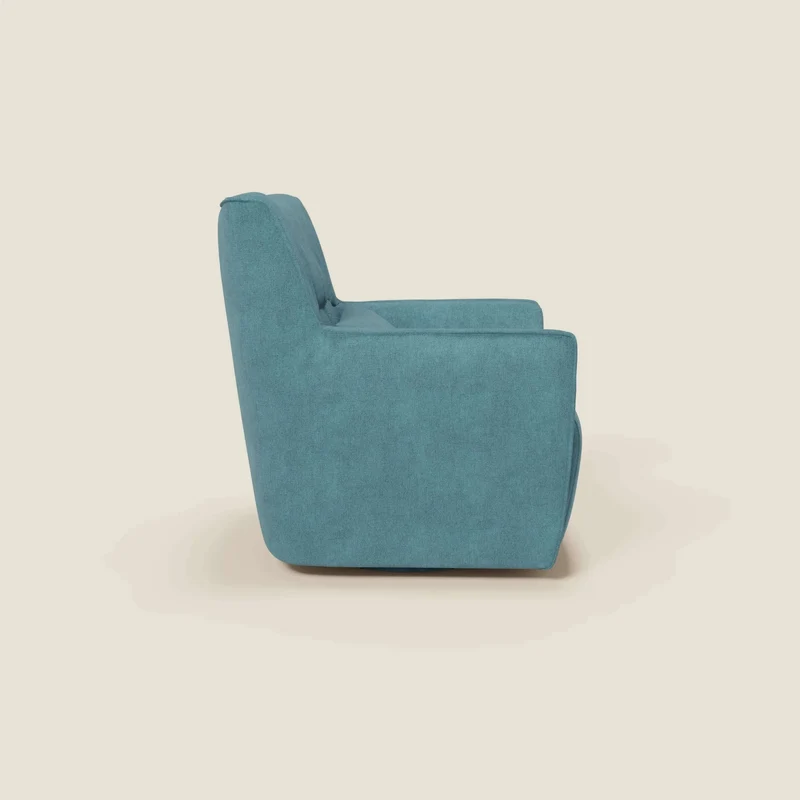 Tulla Fauteuil pivotant en tissu imperméable T02 bleu ciel