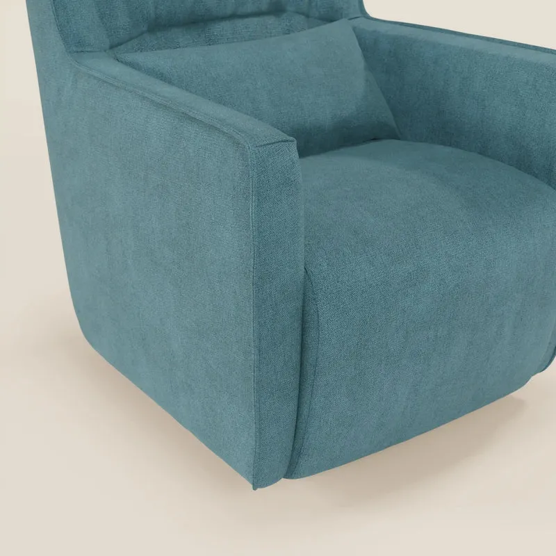 Tulla Fauteuil pivotant en tissu imperméable T02 bleu ciel