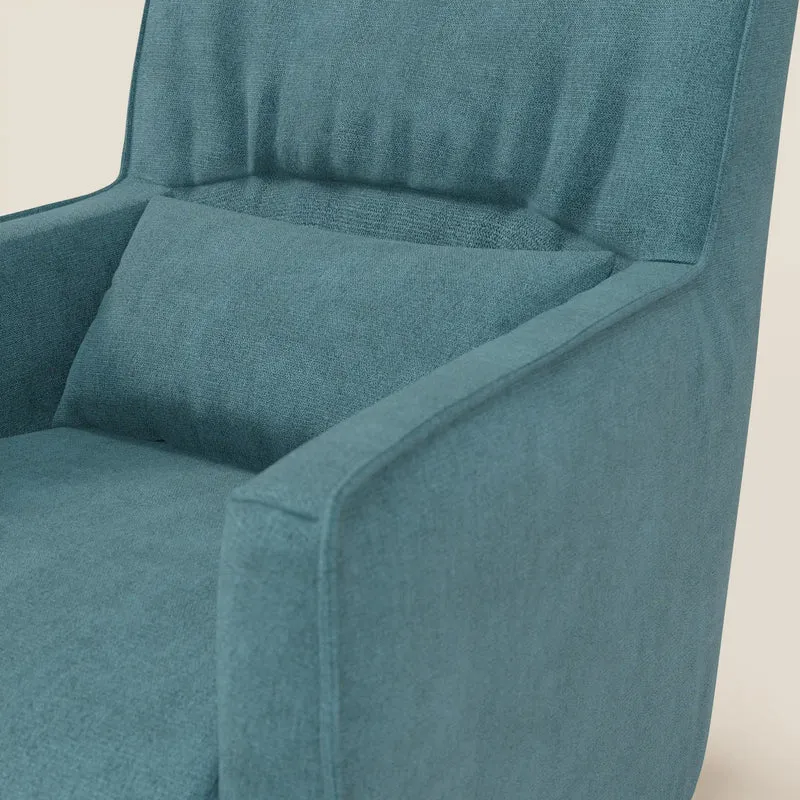Tulla Fauteuil pivotant en tissu imperméable T02 bleu ciel