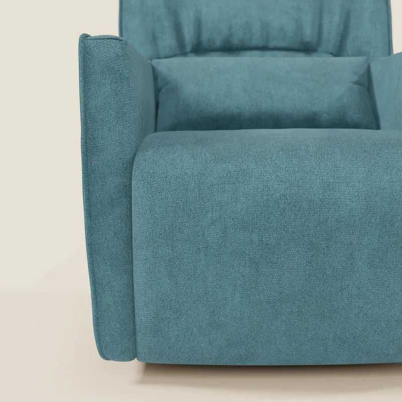 Tulla Fauteuil pivotant en tissu imperméable T02 bleu ciel