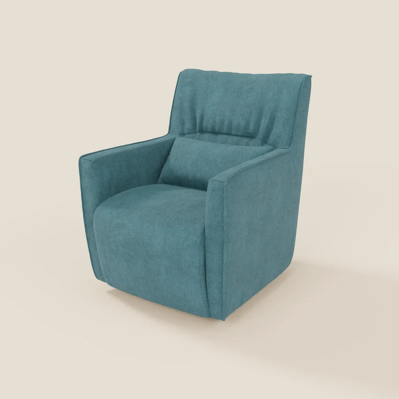 Tulla Fauteuil pivotant en tissu imperméable T02 bleu ciel
