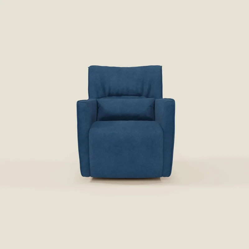 Tulla Fauteuil pivotant en tissu imperméable T02 bleu