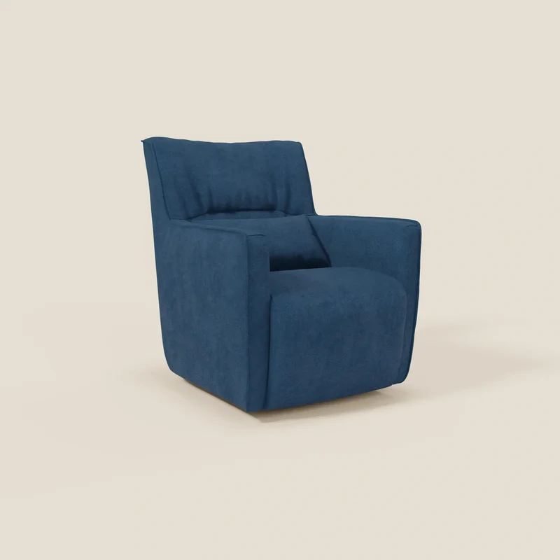 Tulla Fauteuil pivotant en tissu imperméable T02 bleu