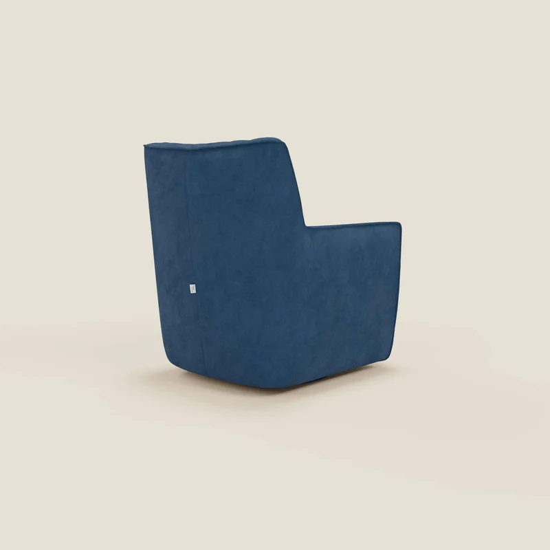 Tulla Fauteuil pivotant en tissu imperméable T02 bleu