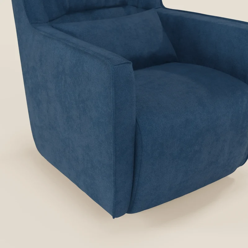 Tulla Fauteuil pivotant en tissu imperméable T02 bleu