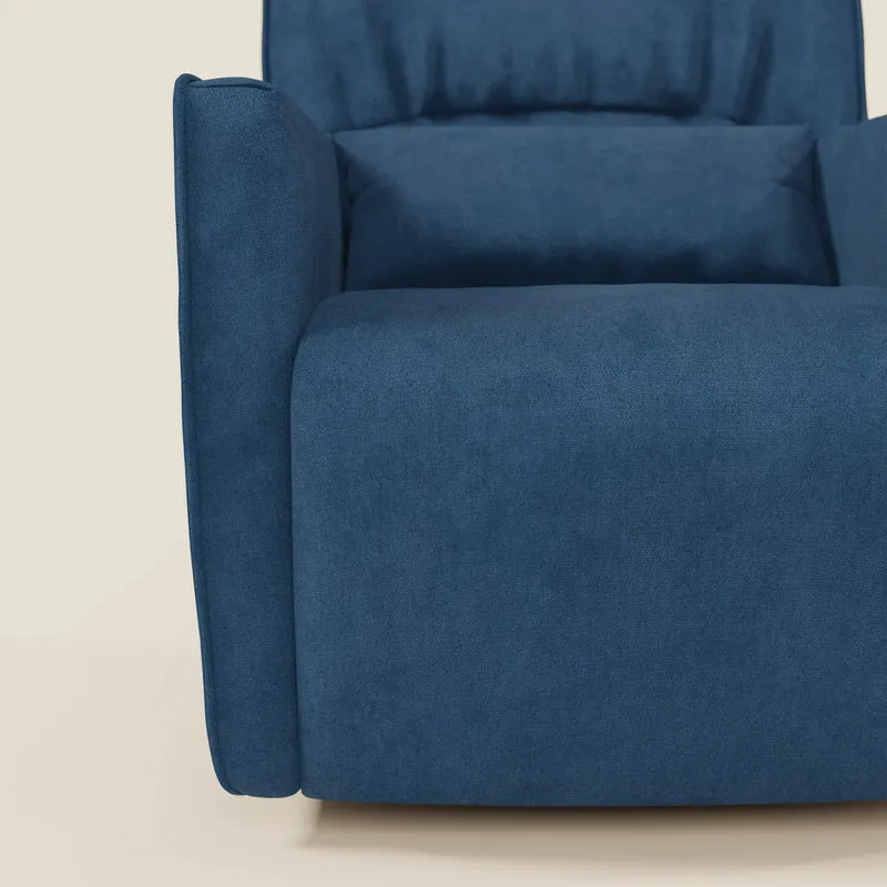 Tulla Fauteuil pivotant en tissu imperméable T02 bleu