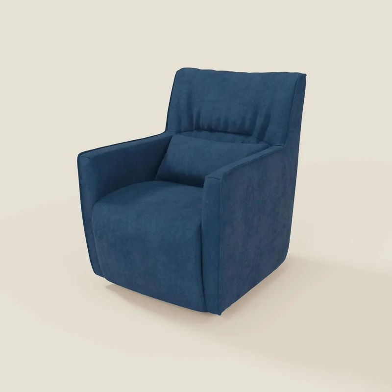 Tulla Fauteuil pivotant en tissu imperméable T02 bleu