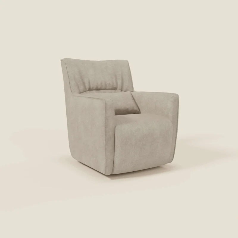 Tulla Fauteuil pivotant en tissu imperméable T02 crème