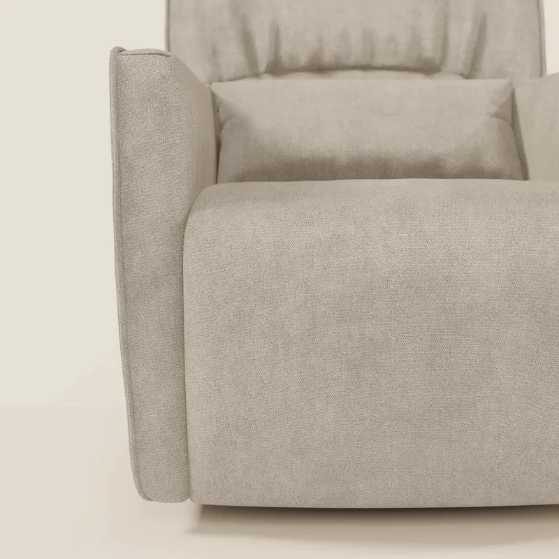 Tulla Fauteuil pivotant en tissu imperméable T02 crème