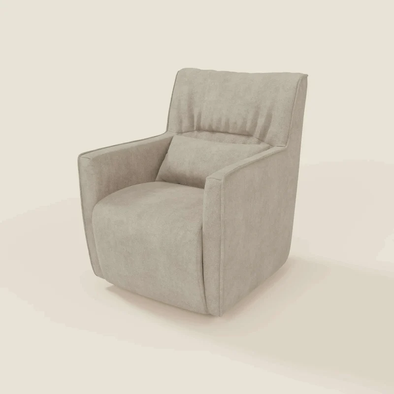 Tulla Fauteuil pivotant en tissu imperméable T02 crème