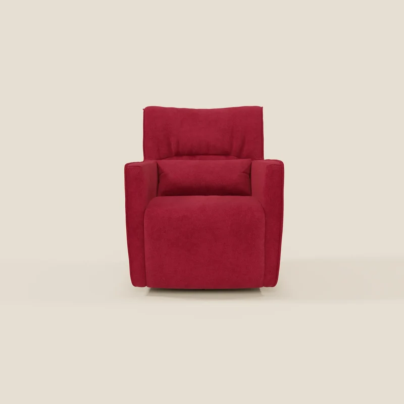 Tulla Fauteuil pivotant en tissu imperméable T02 rouge