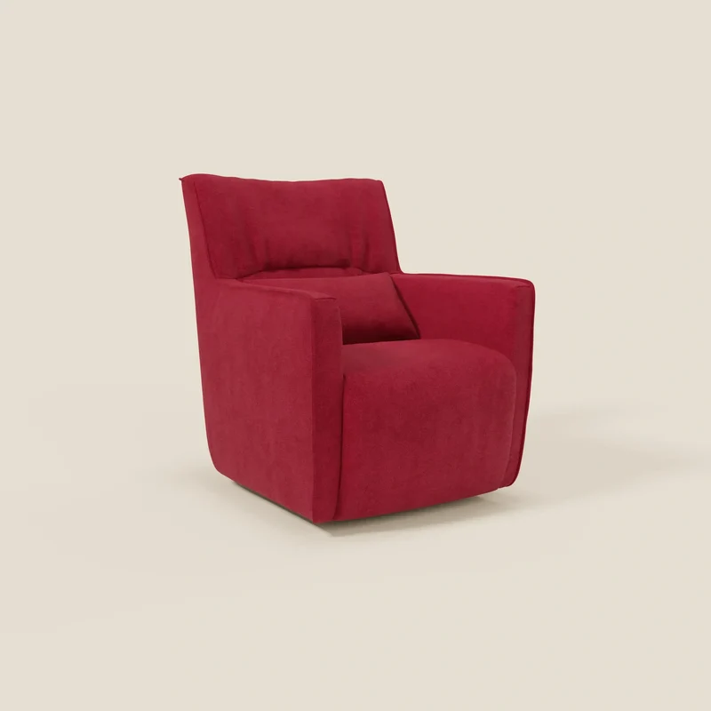 Tulla Fauteuil pivotant en tissu imperméable T02 rouge