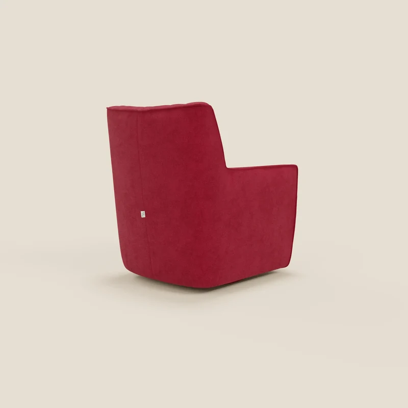 Tulla Fauteuil pivotant en tissu imperméable T02 rouge