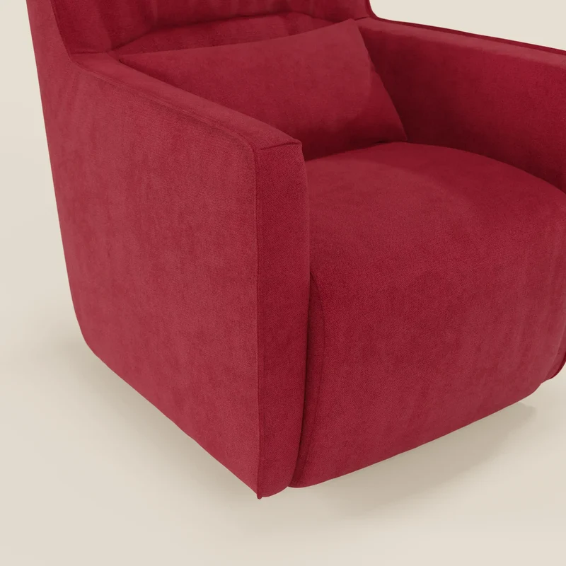 Tulla Fauteuil pivotant en tissu imperméable T02 rouge