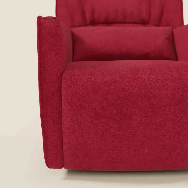 Tulla Fauteuil pivotant en tissu imperméable T02 rouge