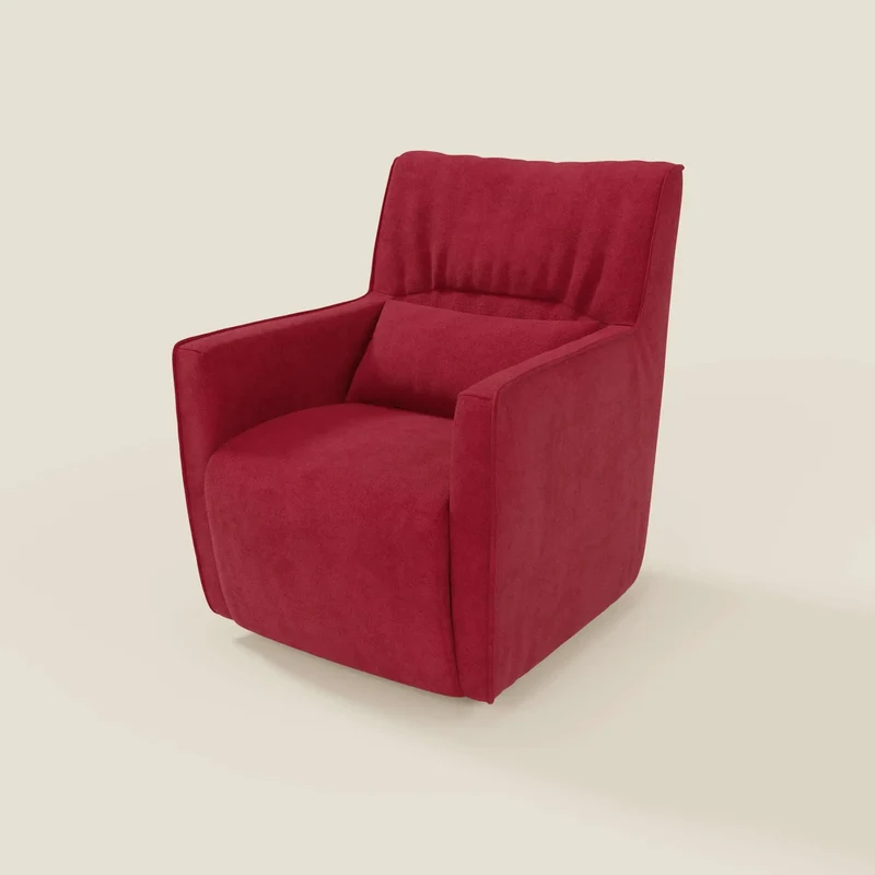 Tulla Fauteuil pivotant en tissu imperméable T02 rouge