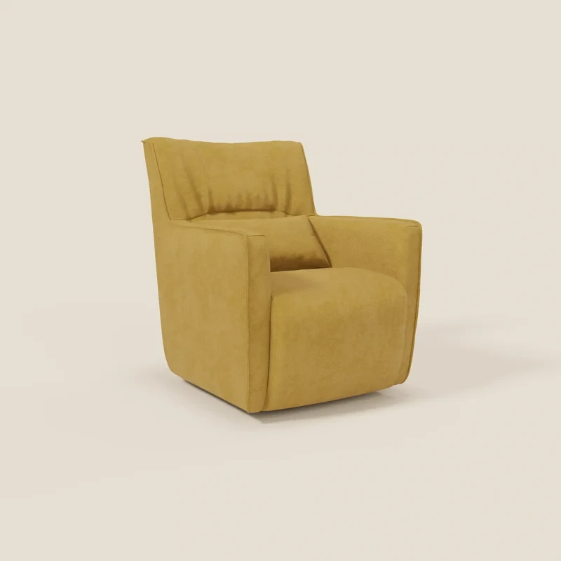 Tulla Fauteuil pivotant en tissu imperméable T02 jaune