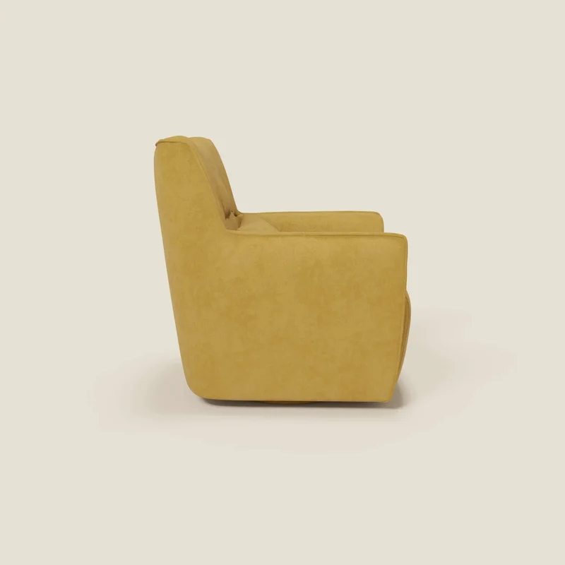 Tulla Fauteuil pivotant en tissu imperméable T02 jaune