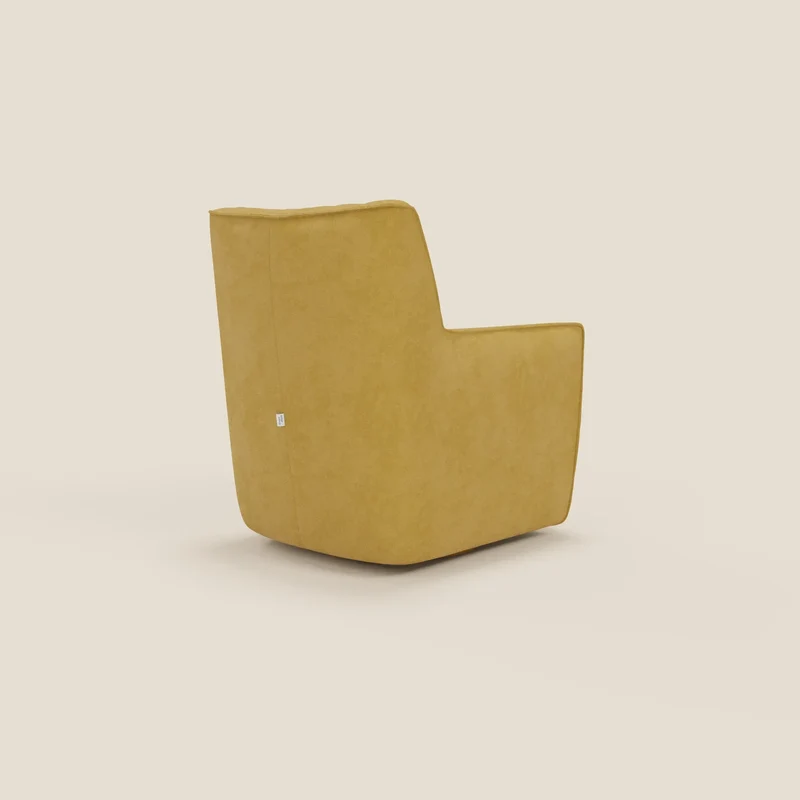 Tulla Fauteuil pivotant en tissu imperméable T02 jaune