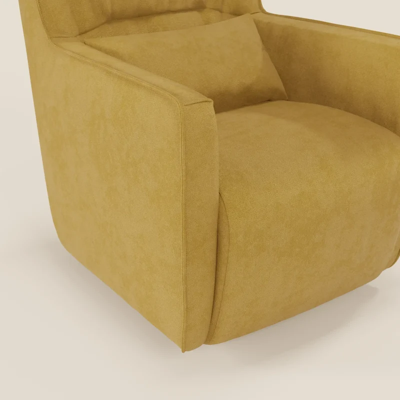 Tulla Fauteuil pivotant en tissu imperméable T02 jaune