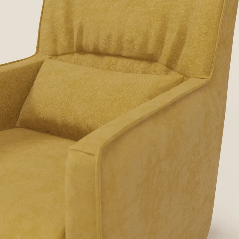 Tulla Fauteuil pivotant en tissu imperméable T02 jaune