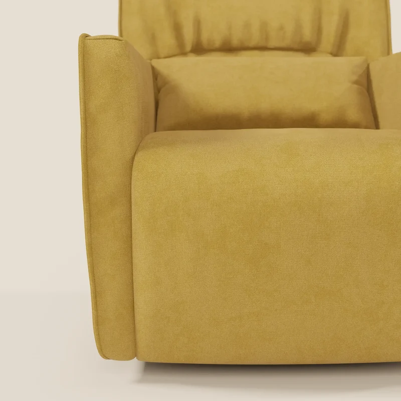 Tulla Fauteuil pivotant en tissu imperméable T02 jaune