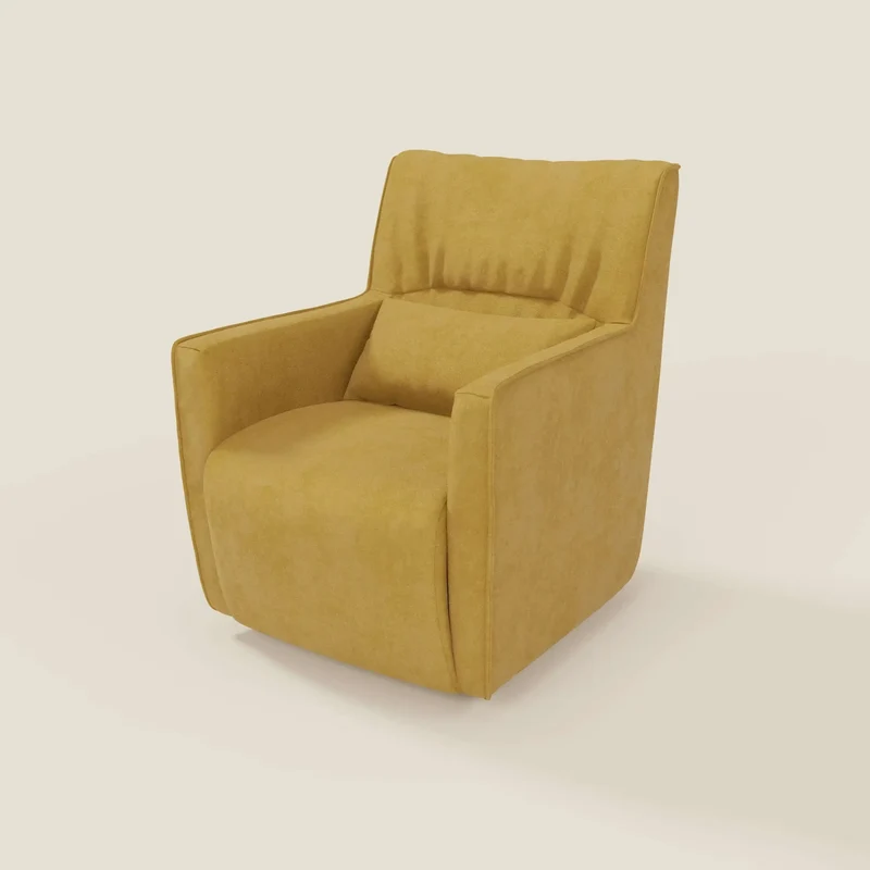 Tulla Fauteuil pivotant en tissu imperméable T02 jaune