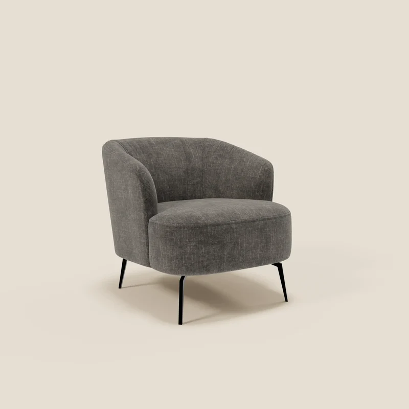 Renoa Fauteuil d'élégance moderne en tissu lavable T24 anthracite