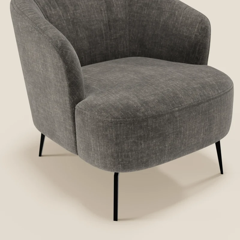 Renoa Fauteuil d'élégance moderne en tissu lavable T24 anthracite