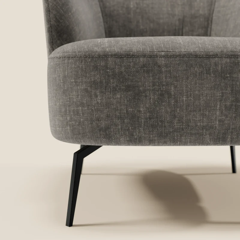 Renoa Fauteuil d'élégance moderne en tissu lavable T24 anthracite