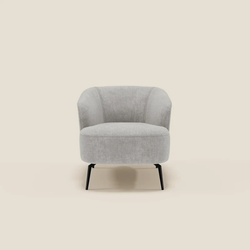 Renoa Fauteuil d'élégance moderne en tissu lavable T24 gris