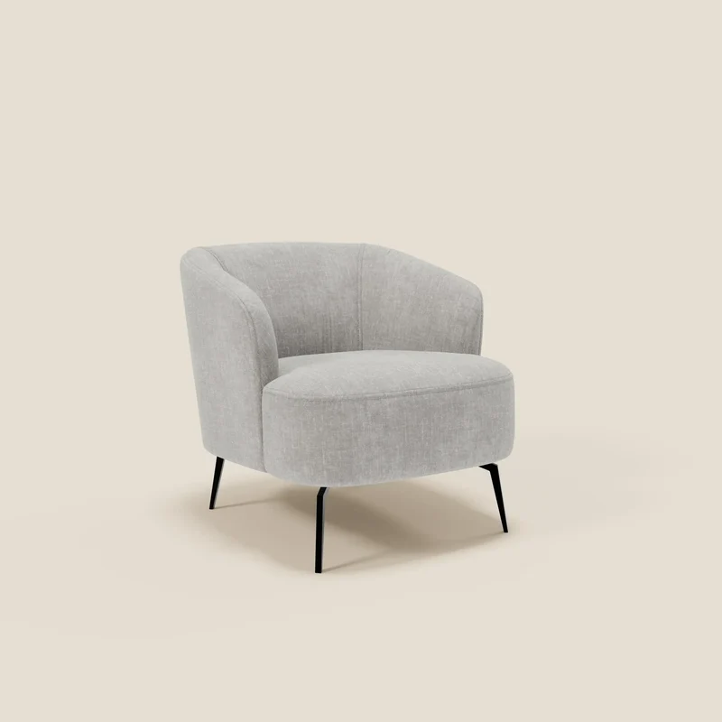 Renoa Fauteuil d'élégance moderne en tissu lavable T24 gris
