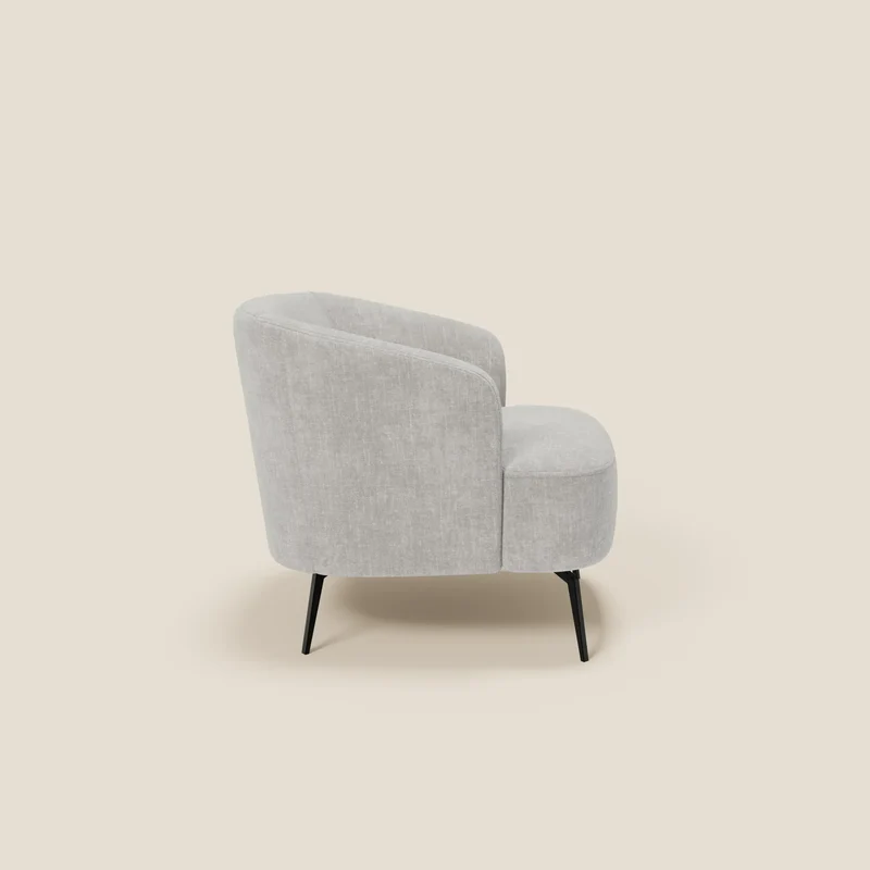 Renoa Fauteuil d'élégance moderne en tissu lavable T24 gris