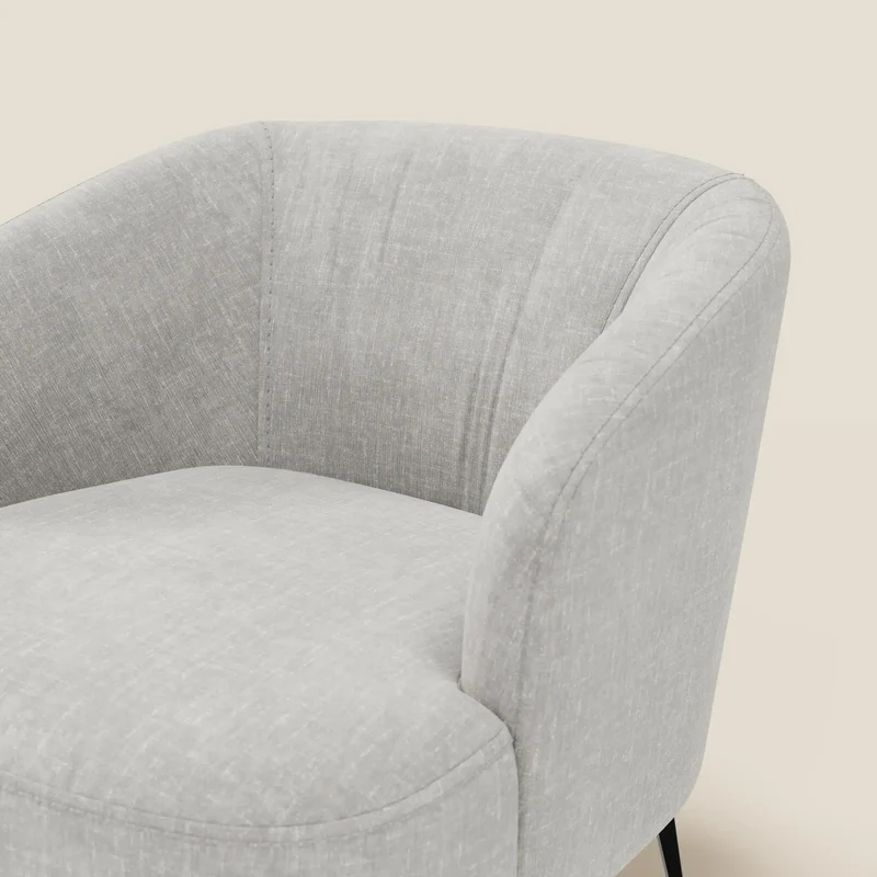 Renoa Fauteuil d'élégance moderne en tissu lavable T24 gris