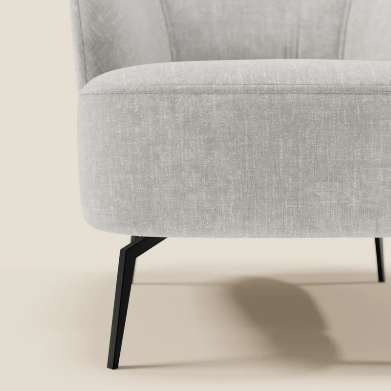 Renoa Fauteuil d'élégance moderne en tissu lavable T24 gris