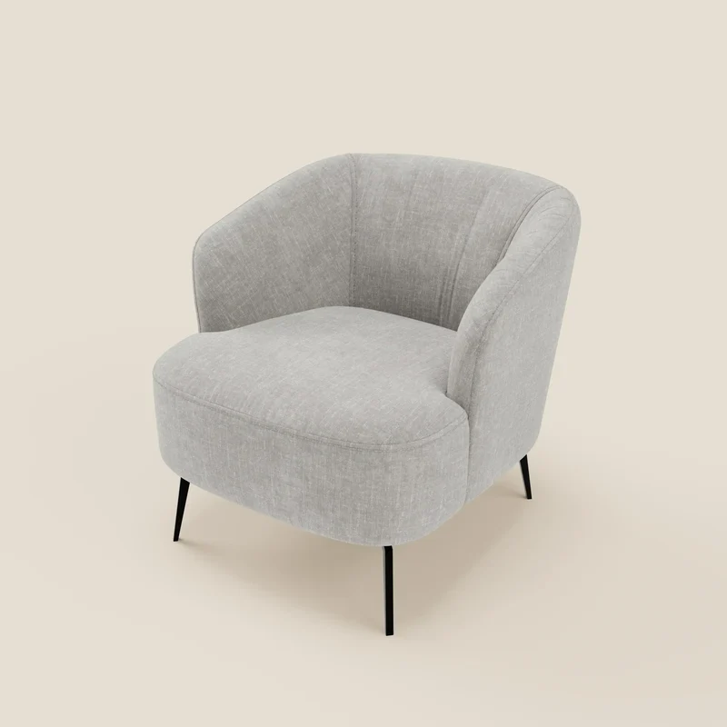 Renoa Fauteuil d'élégance moderne en tissu lavable T24 gris