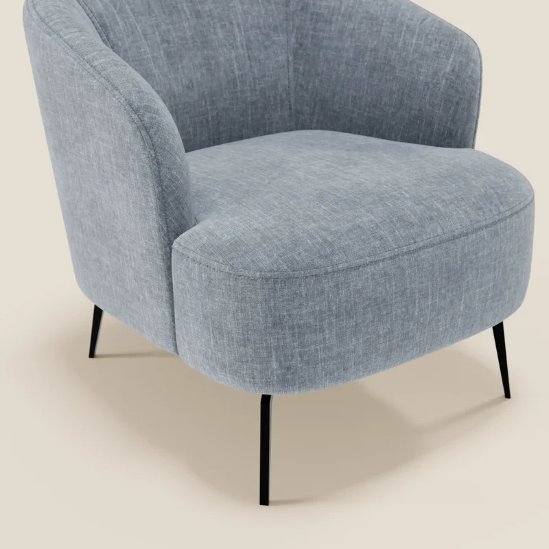 Renoa Fauteuil d'élégance moderne en tissu lavable T24 bleu pastel