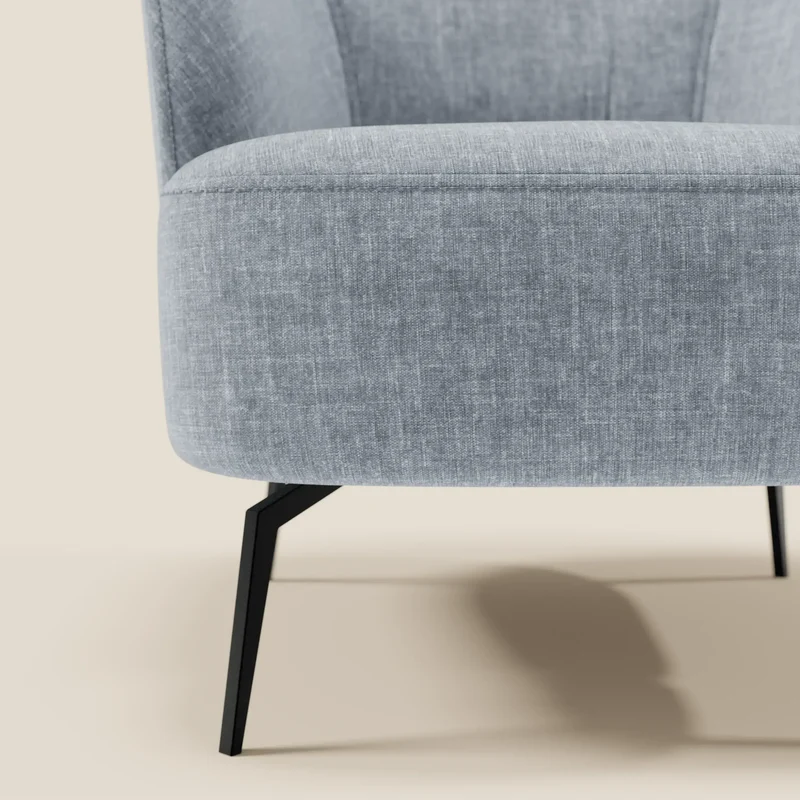Renoa Fauteuil d'élégance moderne en tissu lavable T24 bleu pastel