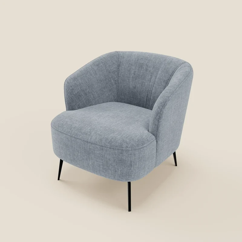 Renoa Fauteuil d'élégance moderne en tissu lavable T24 bleu pastel